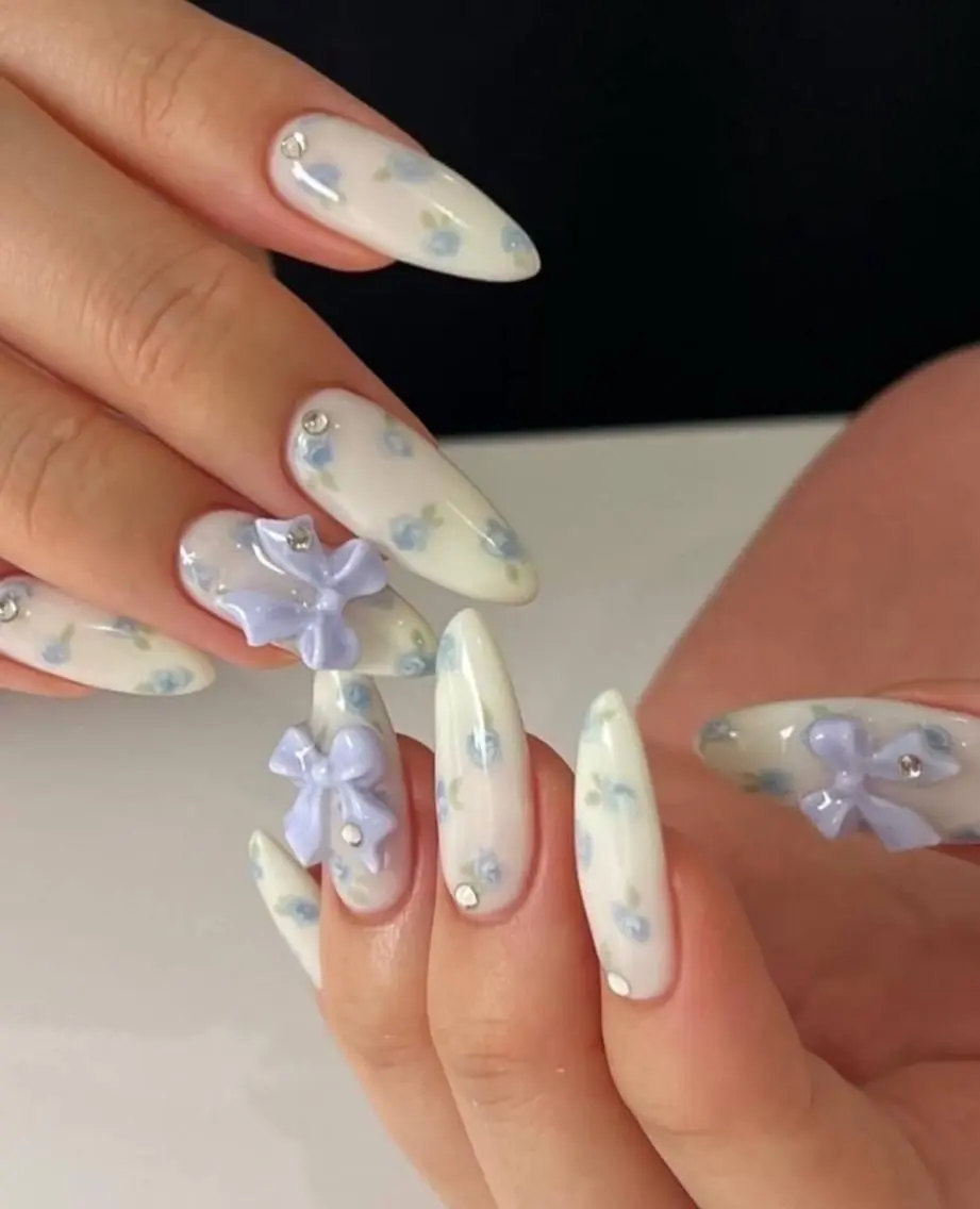 ネイル 長さ出し フラワーネイル 韓国ネイル 持ち込み ワンホンネイル ハンドネイル Rina Nail.Novaのネイルデザイン