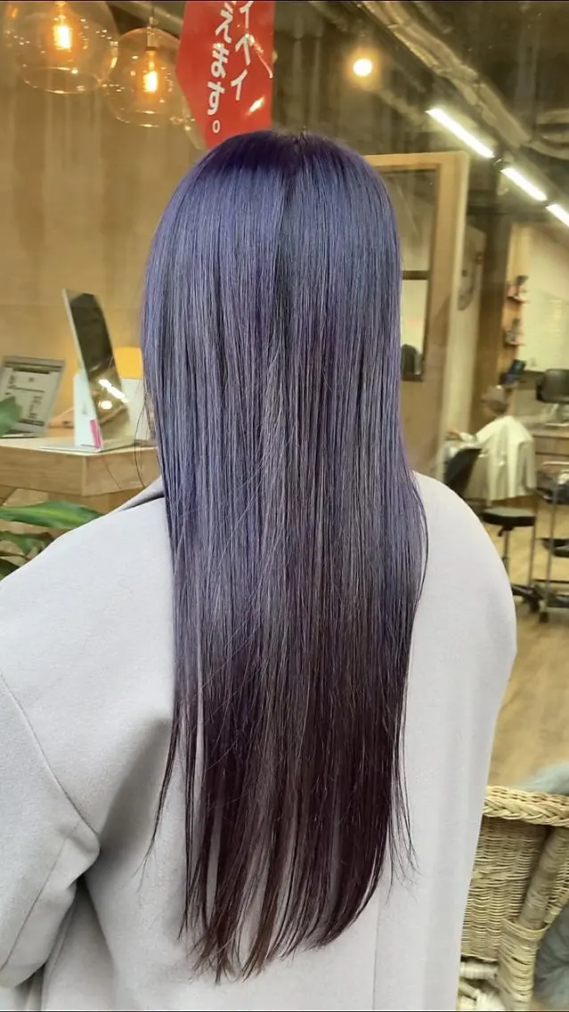 ロング カラー ブルーカラー ブルーバイオレット バイオレットカラー ANGELICA 天理店のヘアスタイル