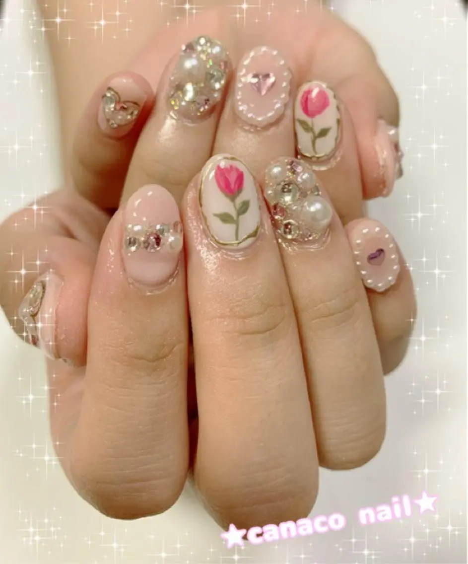 ネイル アートネイル ジェルネイル パラジェル ストーンネイル ハンドネイル ハンドケア ベテランネイル cnc nailのネイルデザイン