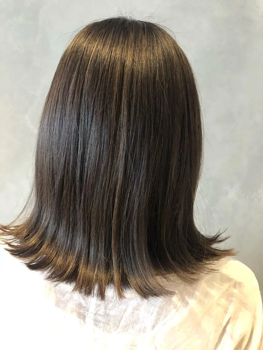 ミディアム カラー ヘアカラー 長谷川 沙紀のヘアスタイル