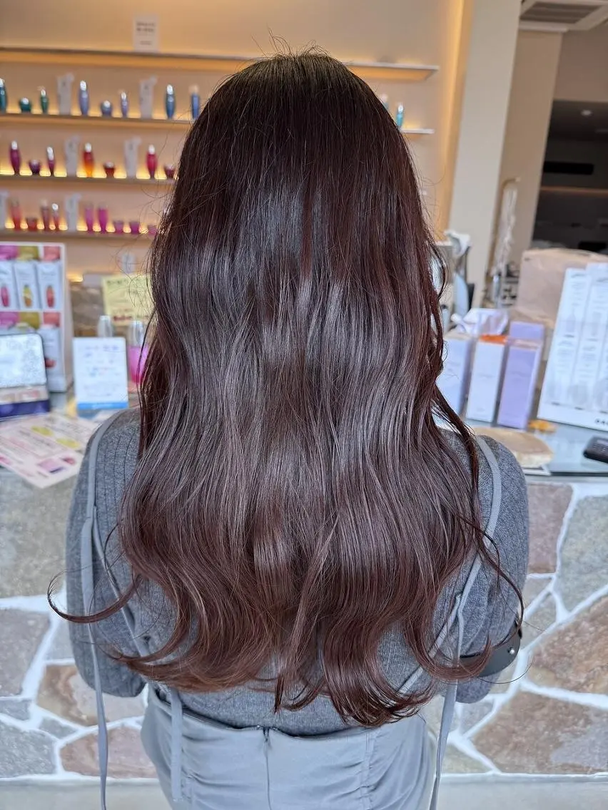 カラー セミロング ブリーチ 髪質改善 ヘアカラー トリートメント achieve tillのヘアスタイル