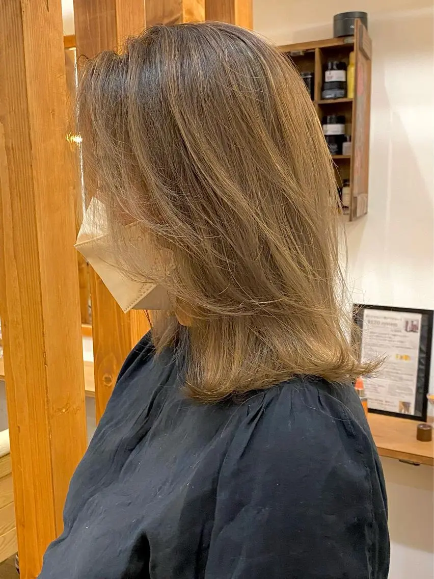 ミディアム カラー 馬場 涼平のヘアスタイル