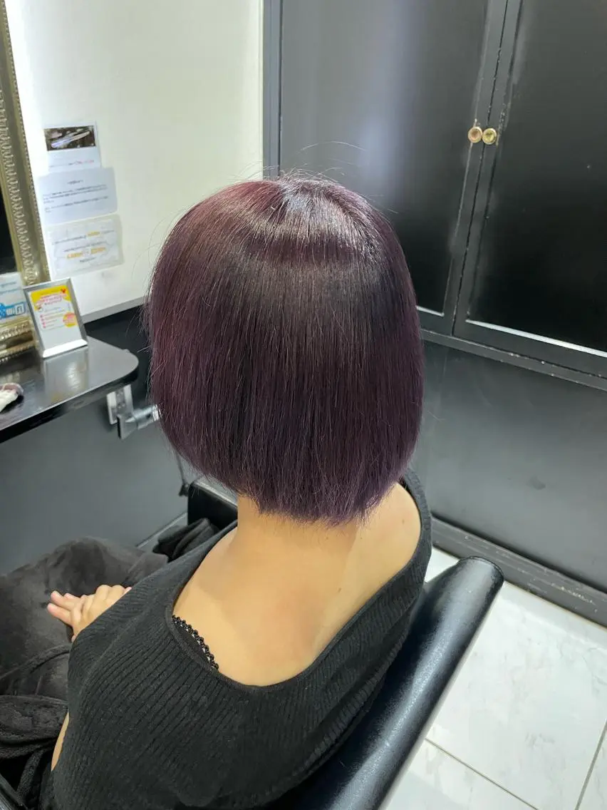 ミディアム カラー ブリーチ 長田 麻友子のヘアスタイル