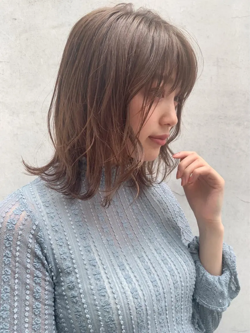 ミディアム ボブ 外ハネヘア 髪質改善☆ 縮毛矯正miyuのヘアスタイル