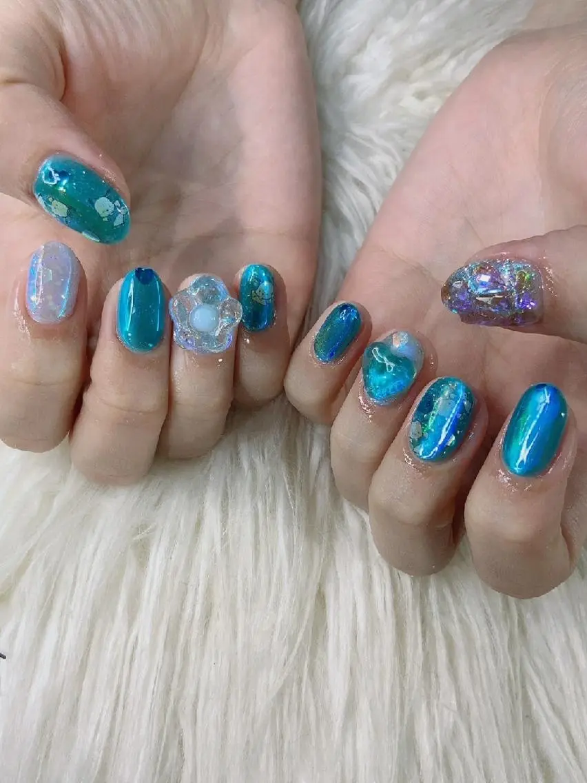ネイル 氷ネイル・うるうるネイル . MAKI NAILのネイルデザイン