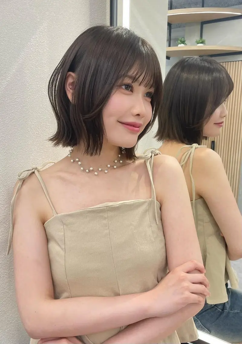 ショート ハッシュカット 韓国風ヘア レイヤーカット 縮毛矯正 カット ヘアカラー トリートメント GLROW 大宮のヘアスタイル