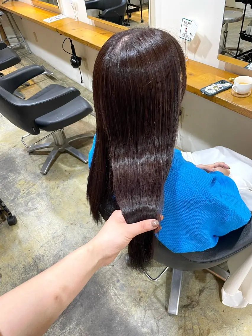 ロング カラー ラベンダーカラー パープルカラー MIOベージュカラー 柔らかいカラーのヘアスタイル
