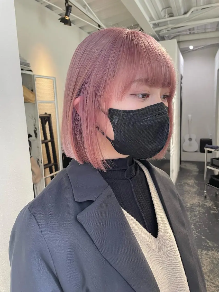 ショート カラー パーマ ヘアアレンジ メンズ キッズ ネイル マツエク・マツパ アイブロウ メンズブリーチ ブリーチ ピンクカラー シアーピンク カラーマツエク カット ヘアカラー トリートメント 艶ハイトーン/ヘア アレンジAYAKAのヘアスタイル