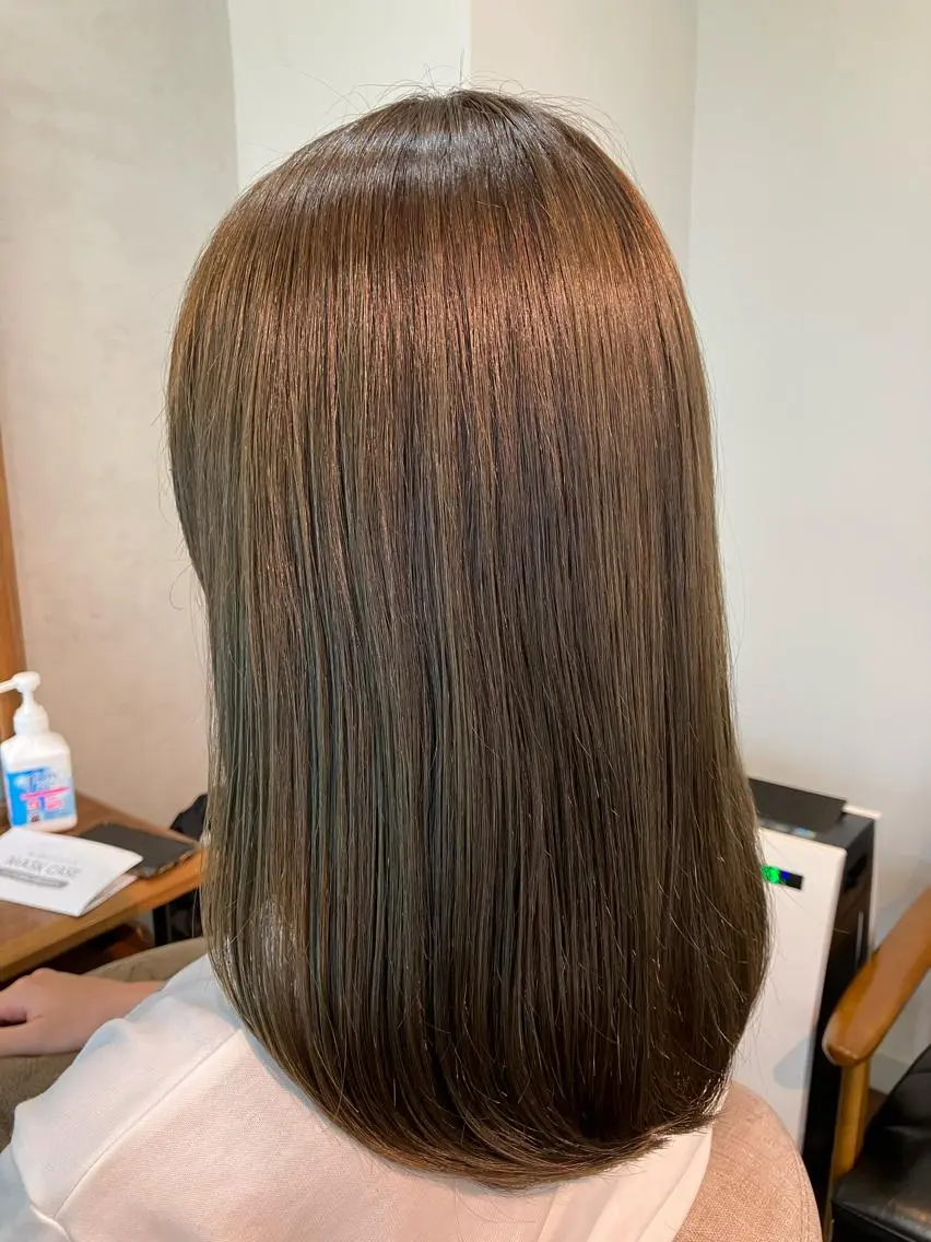 セミロング カラー ベージュカラー Hair&Make Nahoのマツエク・マツパデザイン