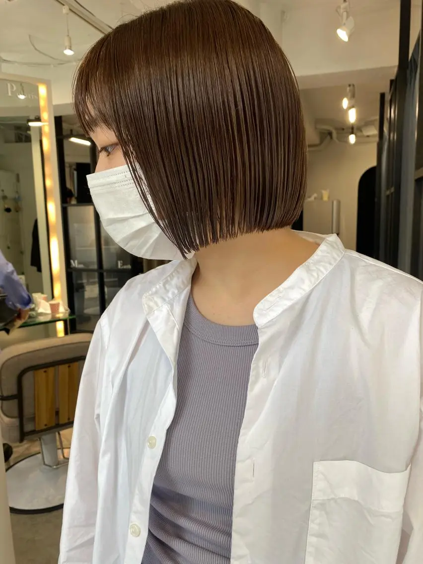 ショート カラー カット ヘアカラー トリートメント センターパート/ レイヤー/ayuのヘアスタイル