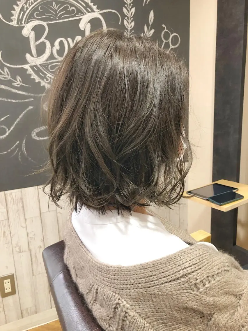 ミディアム ハイライト 髪質改善 韓国風ヘア レイヤーカット 縮毛矯正 BonD hairのヘアスタイル
