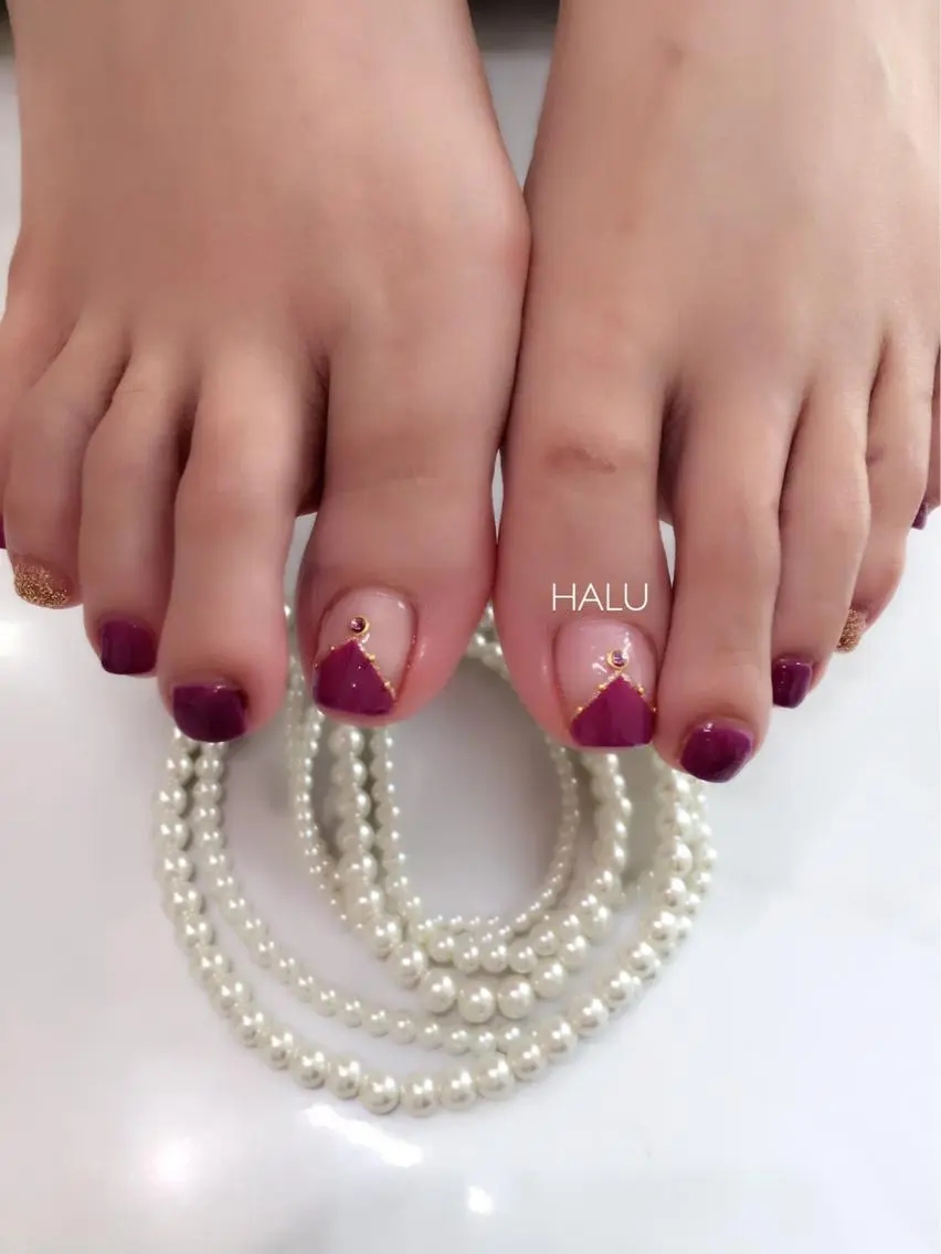 ネイル アートネイル ゴールド シンプルネイル HALU ハルのネイルデザイン