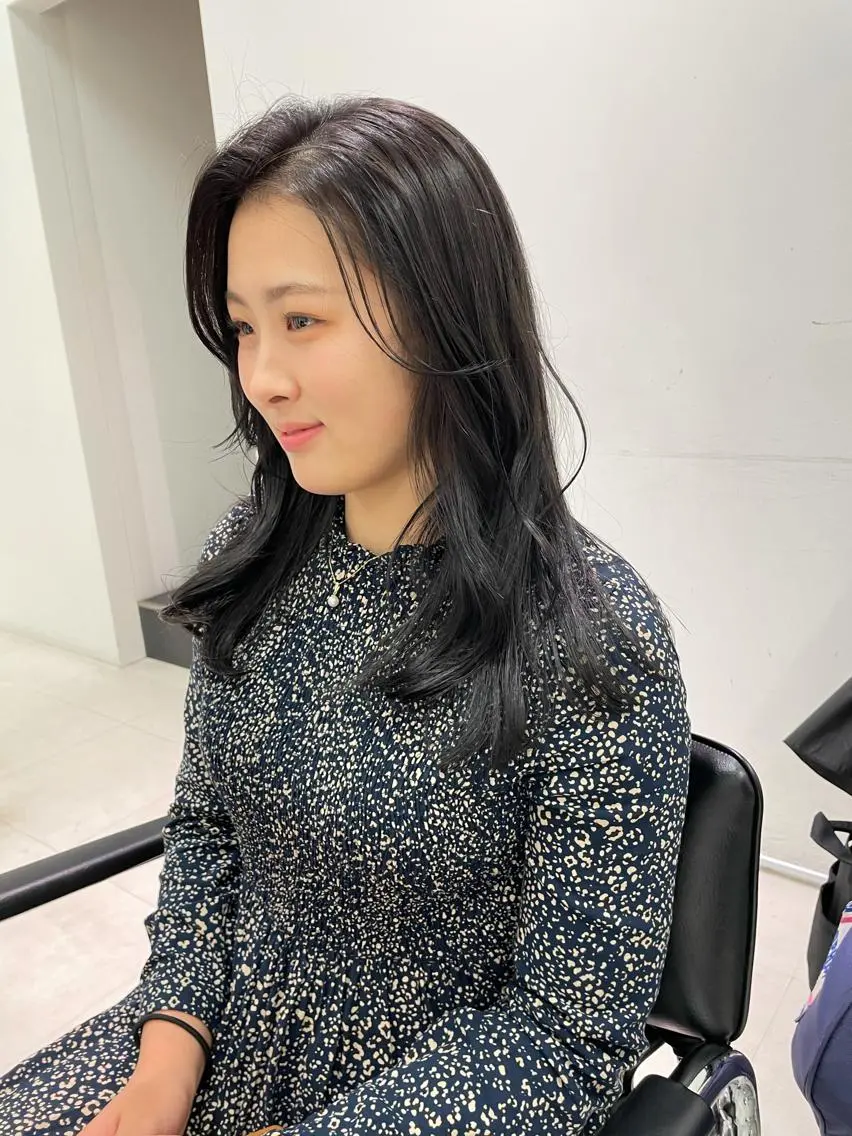 セミロング カラー キッズ ヘアカラー トリートメント オトナヘア🌸 harukaのヘアスタイル