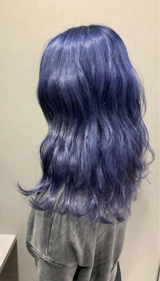 ロング カラー ブルーカラー ネイビーカラー 浦野 剛志のヘアスタイル