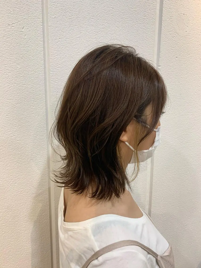 ミディアム カラー アッシュ アッシュブラウン ブラウンカラー インナーカラー Lolonois梅田 /Okazaki:)のヘアスタイル