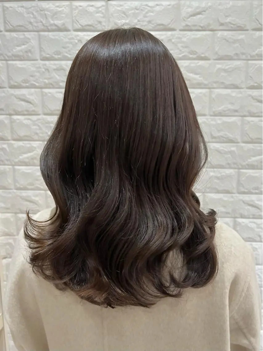 ロング カラー ベージュカラー ブラウンカラー ショコラグレージュ チョコレートブラウン ココアベージュ カット ヘアカラー トリートメント 艶髪 ♡Tomiyaのヘアスタイル