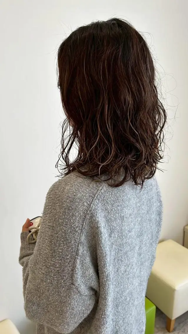 パーマ ミディアム パーマ特化✨/肥後 有紗のヘアスタイル