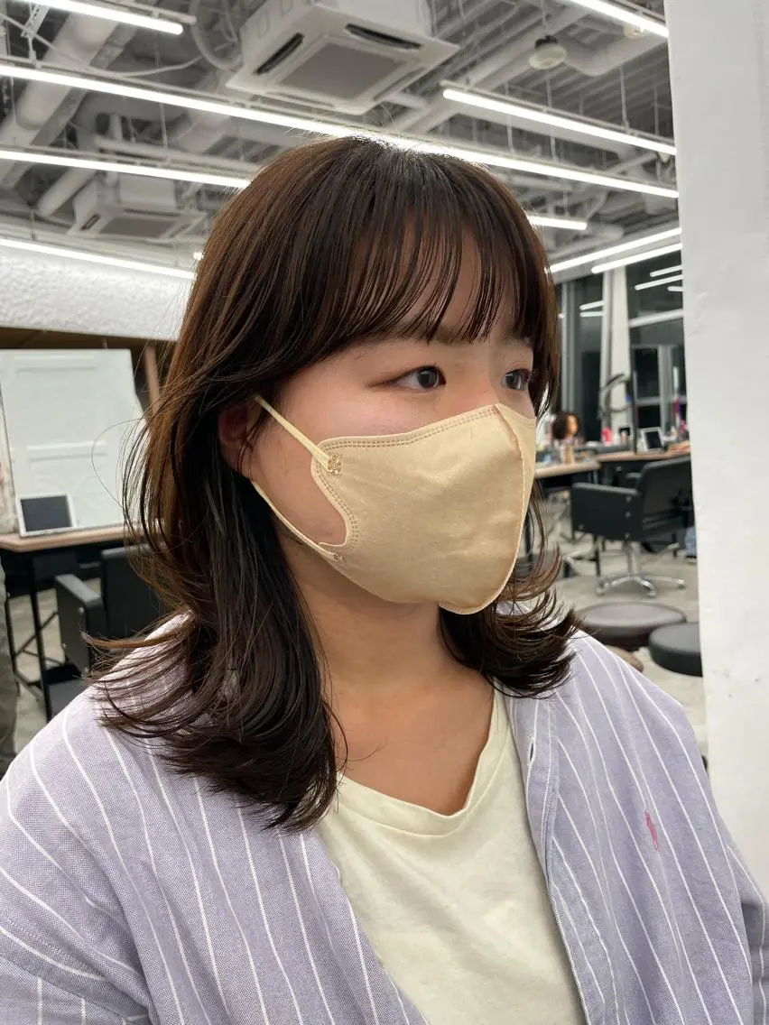 ミディアム カラー ヘアアレンジ 【柔らか透明感✨/ 似合せ前髪】大石葉月のヘアスタイル