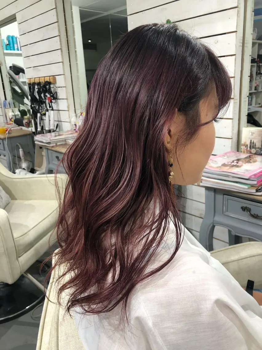 セミロング カラー グラデーションカラー ラベンダーカラー ピンクカラー ピンクラベンダー 🦋美髪/エクステ 🦋アベイクミのヘアスタイル