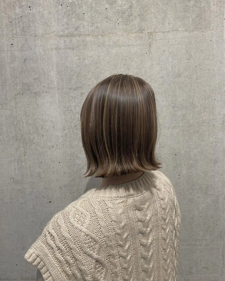 ミディアム カット ヘアカラー トリートメント はまべ です☆のヘアスタイル