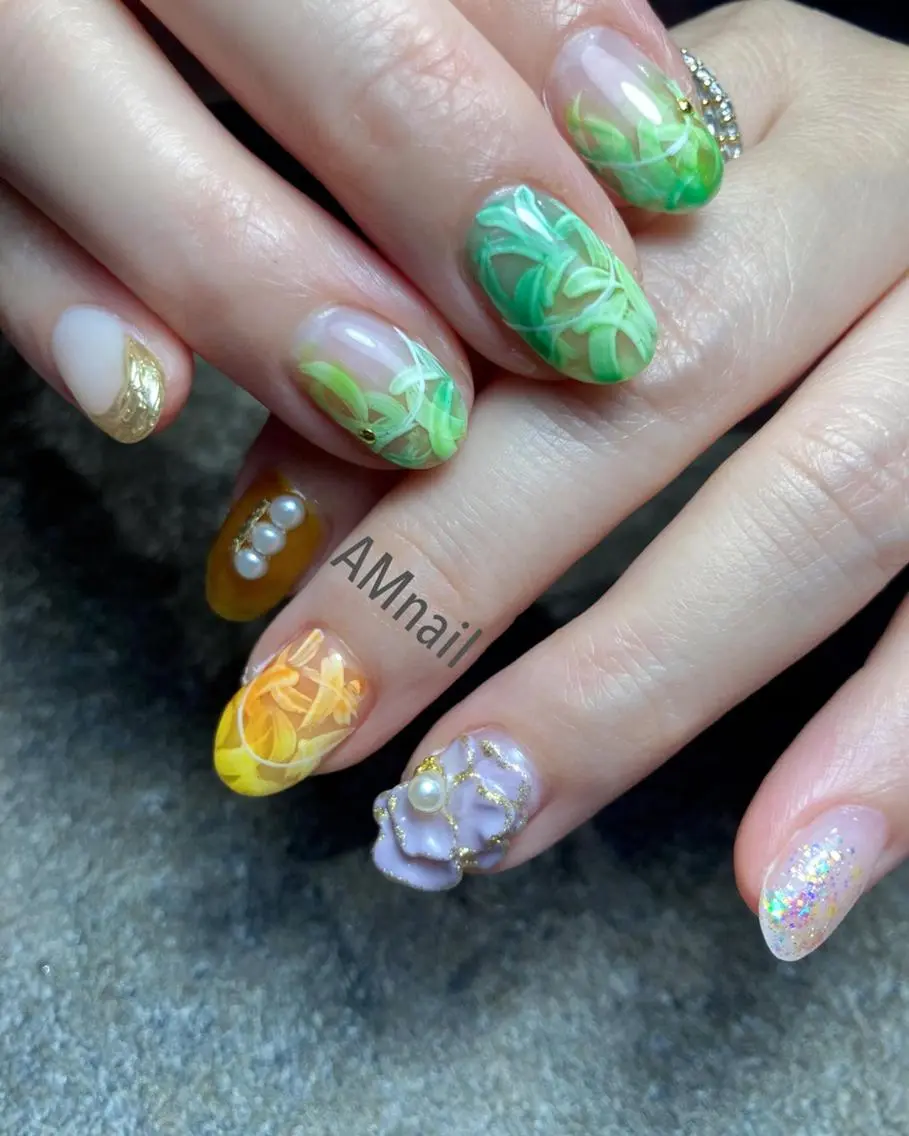 ネイル アートネイル 持ち込み ハンドネイル Am:nail 柏 SUE（スゥ）のネイルデザイン