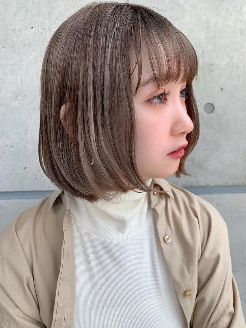 ミディアム カラー パーマ ヘアアレンジ キッズ ネイル マツエク・マツパ 韓国/トレンド レイヤー【101】のヘアスタイル