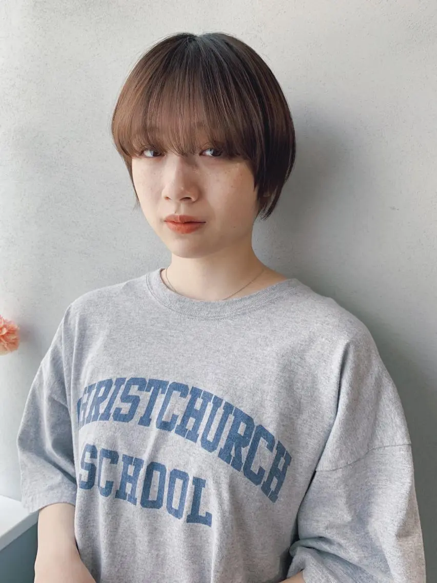 ショート カラー ボブパーマコテ巻き風 パーマNo1深江秀平のヘアスタイル