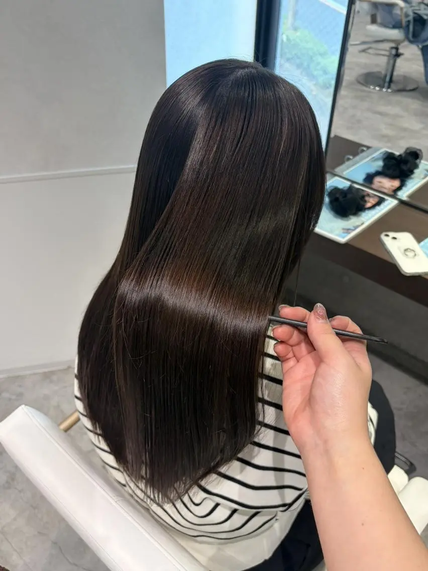 ロング ボブ ハイライト 髪質改善 レイヤーカット ロング 縮毛矯正特化☔️ 竹口はるかのヘアスタイル