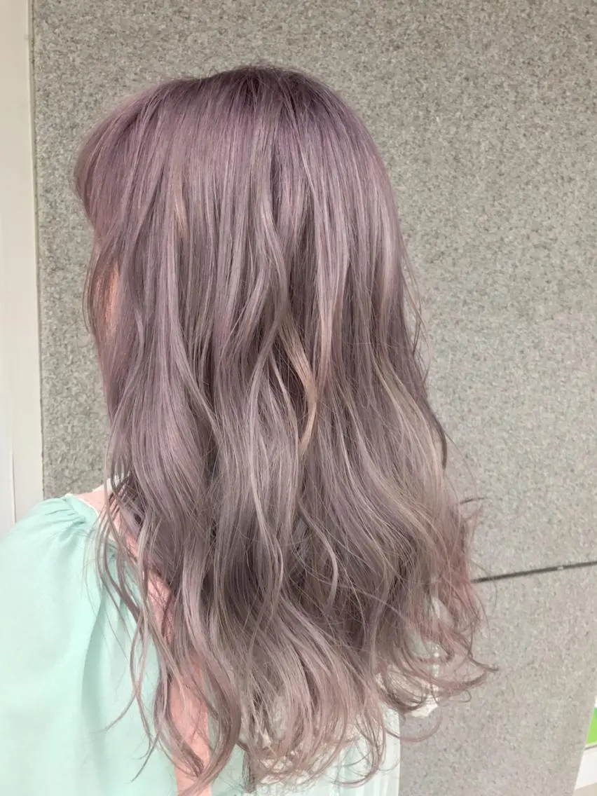 ロング カラー ベージュカラー ラベンダーカラー ラベンダーピンク ピンクカラー ピンクベージュ Eliss 堀江のヘアスタイル