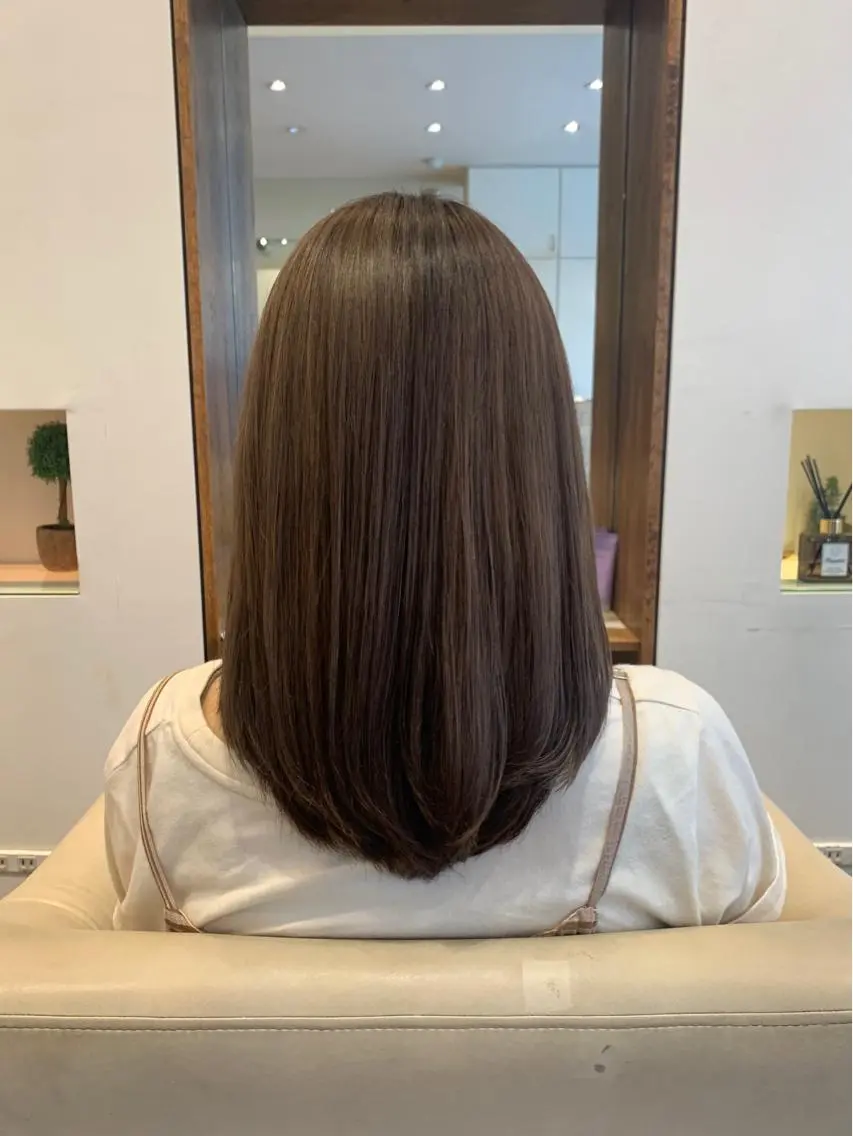ミディアム カラー 【完全個室】髪質改善 暖色カラー/山崎唯奈のヘアスタイル