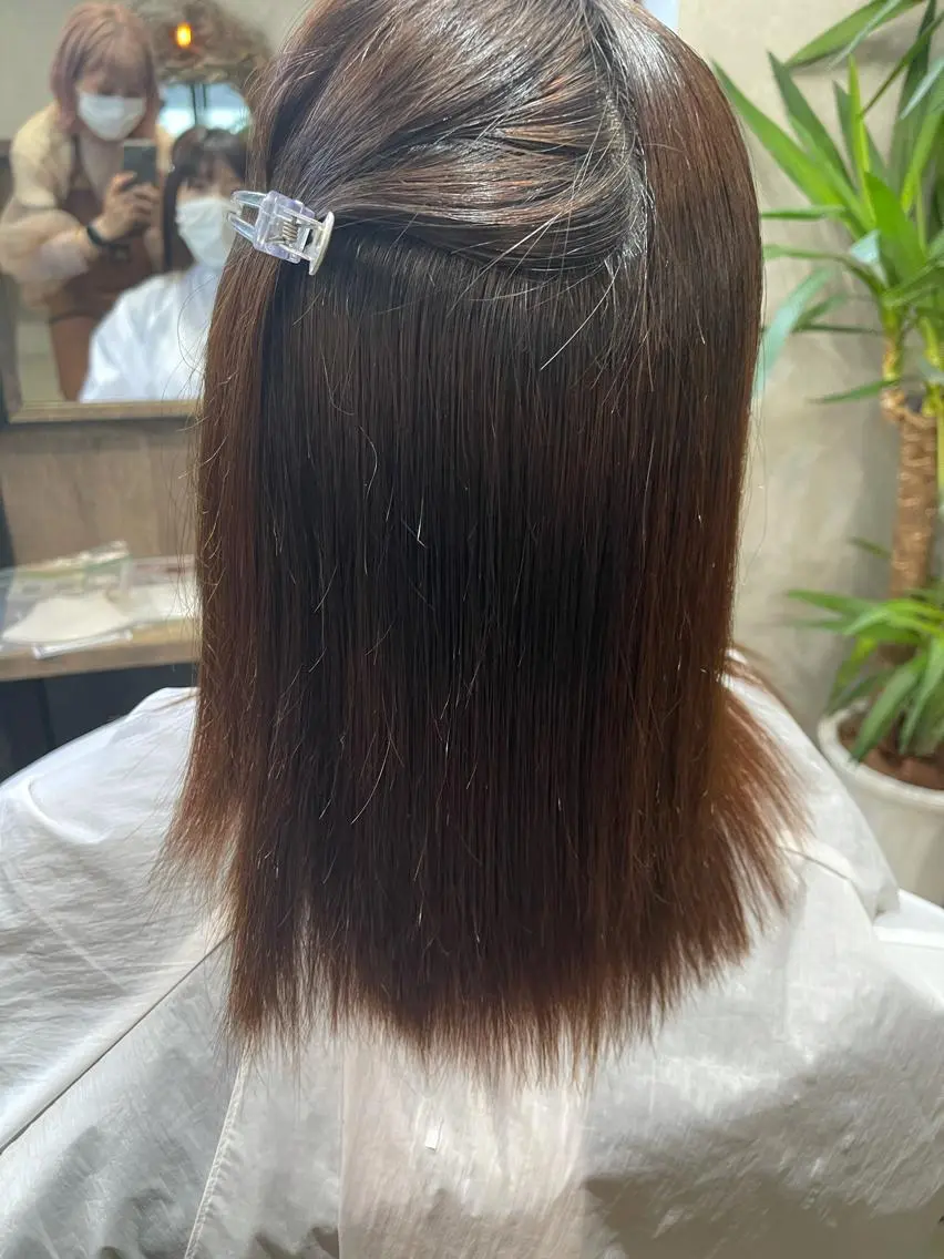 ミディアム パーマ ダブルカラー /まつ毛パーマ🎀のヘアスタイル