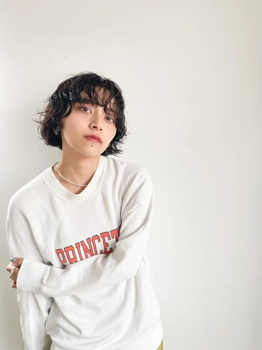 ミディアム カラー パーマ ショートボブ ミディアムパーマ アディクシーカラー ブリーチ ケアブリーチ カット ヘアカラー トリートメント CEINE OURのヘアスタイル