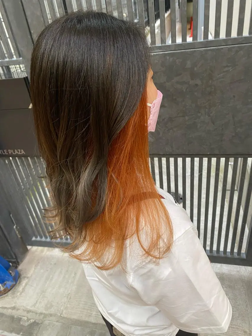 ミディアム カラー 髪質改善カラー韓国風 レイヤーtudaのヘアスタイル