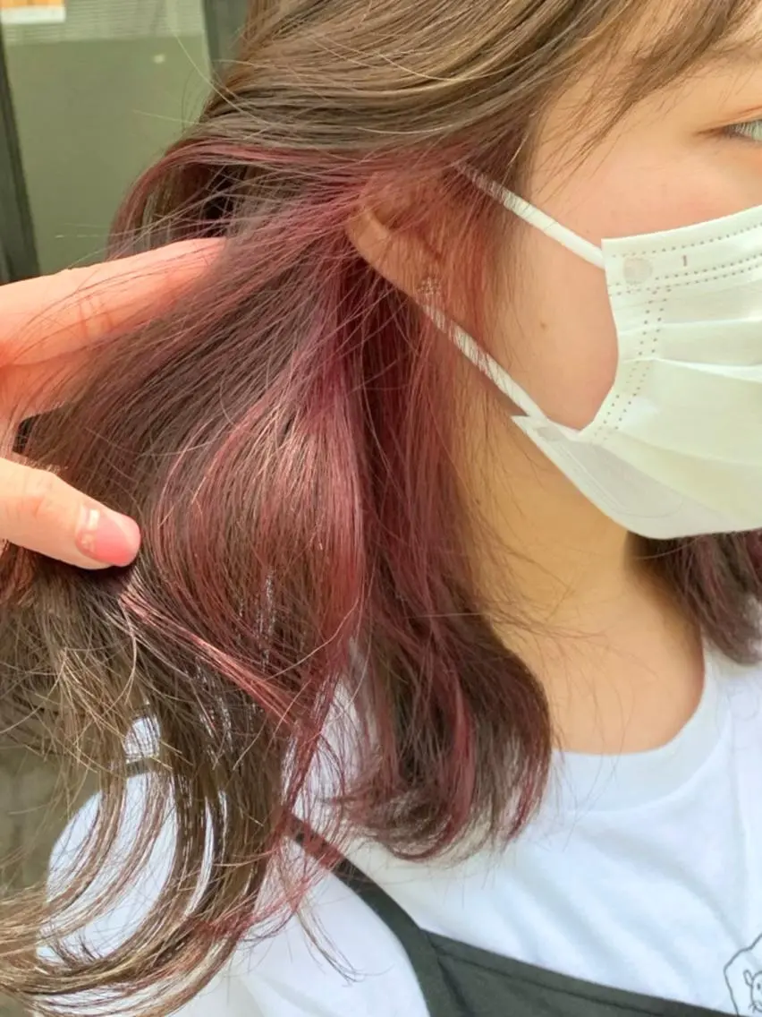 セミロング カラー ヘアアレンジ ヘアカラー トリートメント ヘアセット 🎀暖色カラー🎀 ♡yurika♡のヘアスタイル