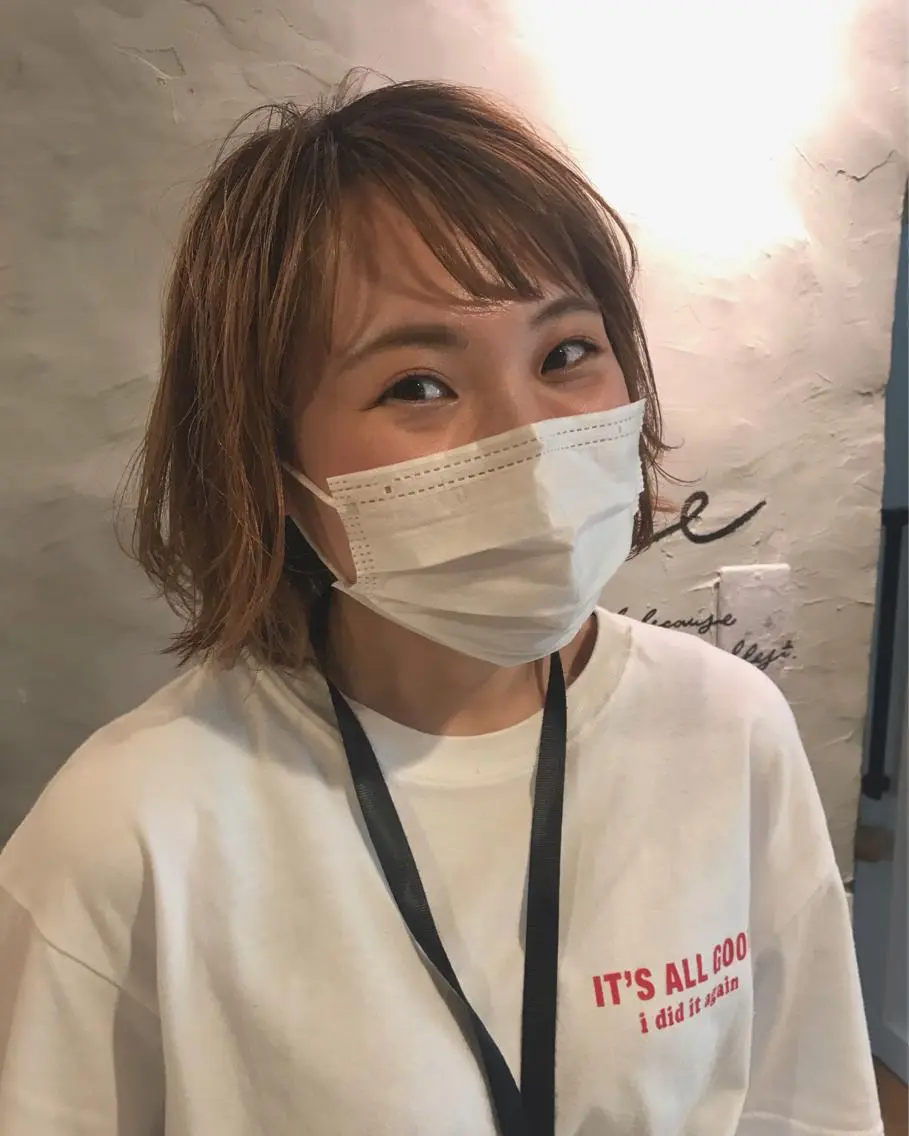 ミディアム カット ヘアカラー トリートメント ayane⭐️ボブ・ ショート・パーマのヘアスタイル