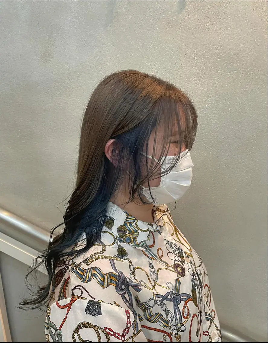 セミロング カラー グレージュ ネイビーカラー 沖縄/ヘアアレンジ /ナカノのヘアスタイル