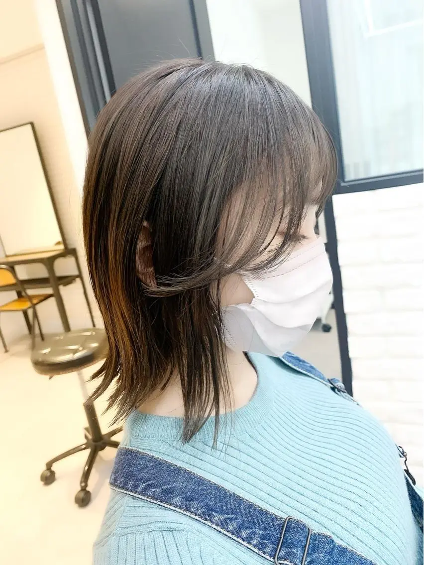ミディアム カラー パーマ ヘアアレンジ メンズ キッズ ネイル マツエク・マツパ アイブロウ 似合せレイヤー／ 柔らか透明感カラーのヘアスタイル