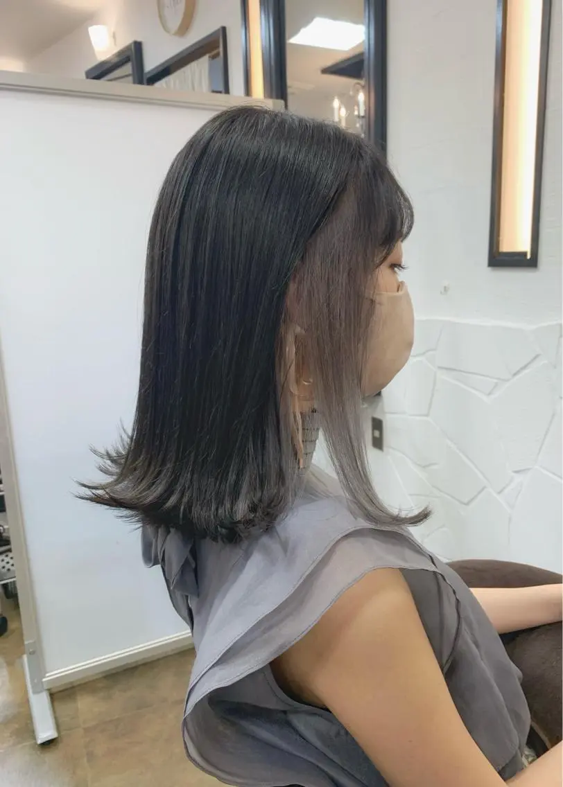 ミディアム カラー グレージュ ヘアカラー トリートメント 矢野 晃平のヘアスタイル