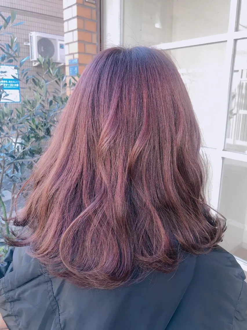 セミロング カラー ピンクカラー モテ艶カラー 🎖さえきはるかのヘアスタイル