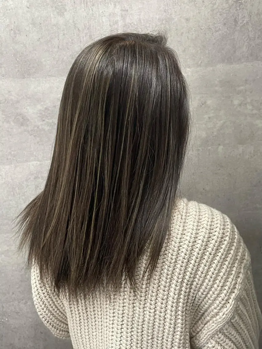セミロング カラー ハイライトカラー ハイライト 渋谷/フェード/ 國分 翔のヘアスタイル