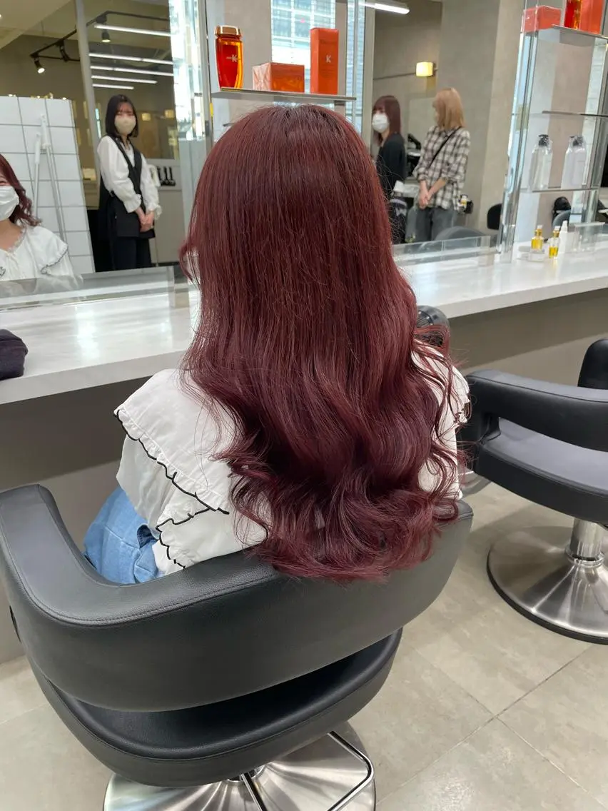 ミディアム カラー パーマ ヘアアレンジ メンズ キッズ ネイル マツエク・マツパ アイブロウ 🦋縮毛/韓国レイヤ ー/透明感カラー🦋のヘアスタイル