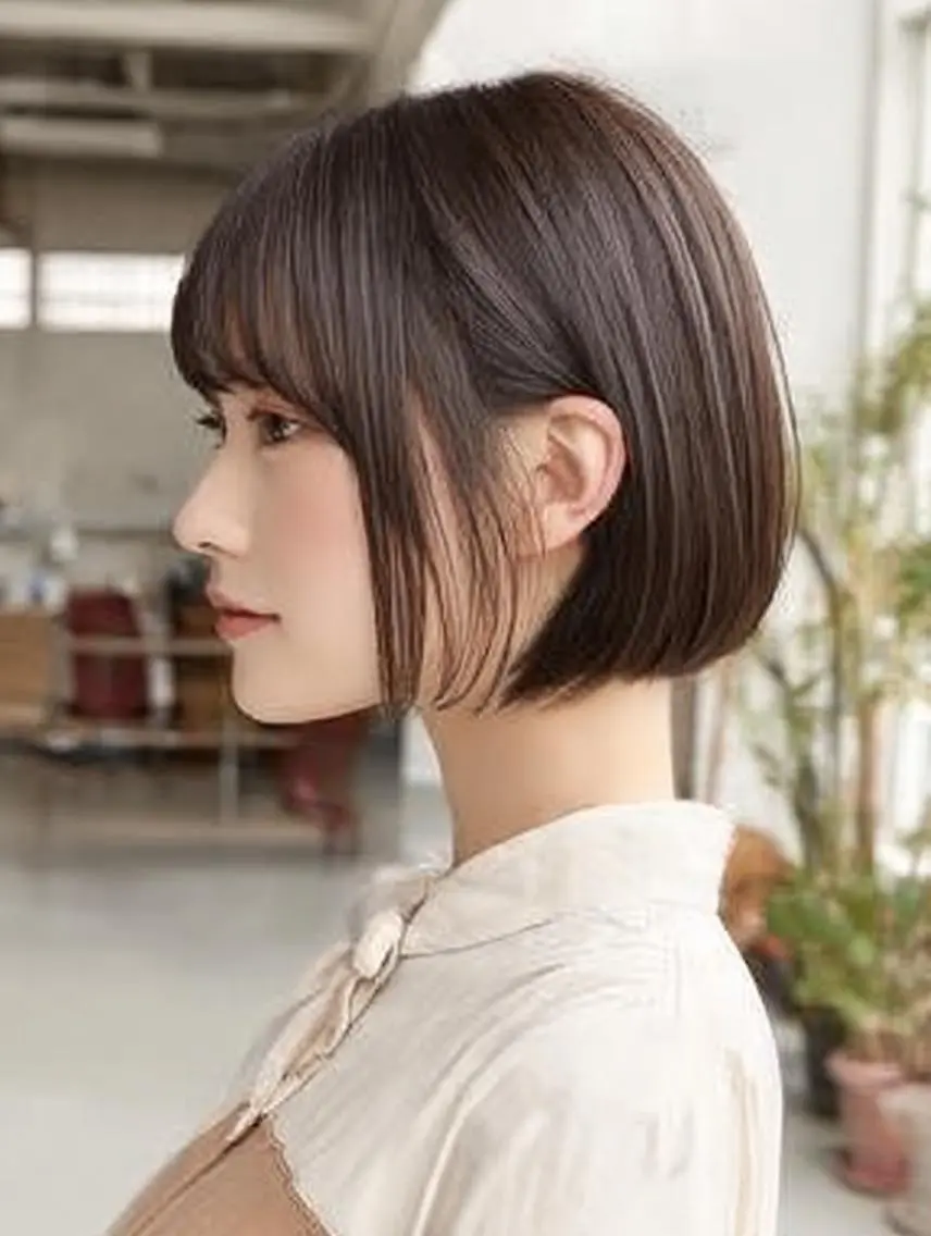 ミディアム ハッシュカット 髪質改善 レイヤーカット 縮毛矯正 トリートメント 絶対可愛い🍎透明感 カラーあります✨蕾祁のヘアスタイル