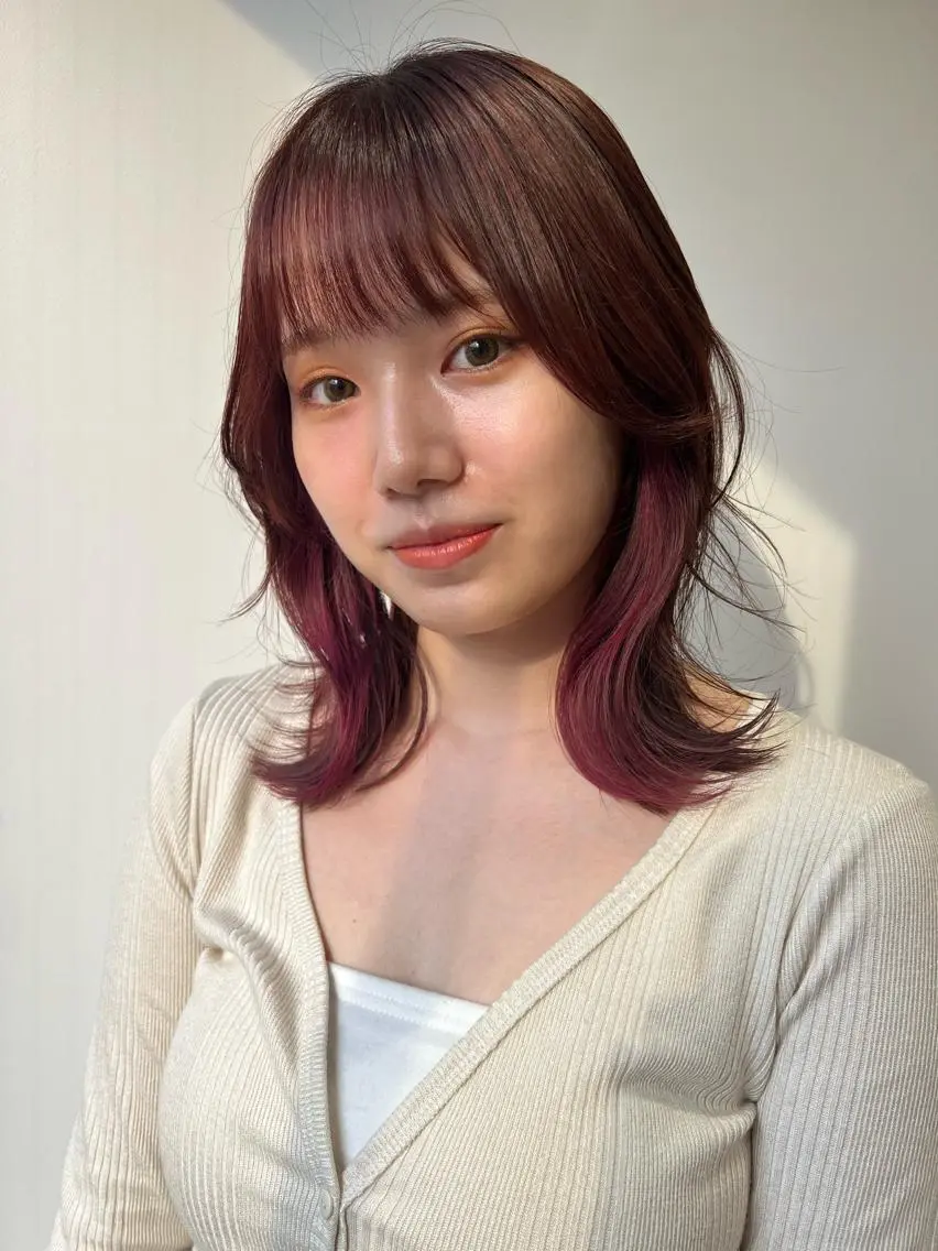 ミディアム カラー 透明感カラー/ ゆずほのヘアスタイル