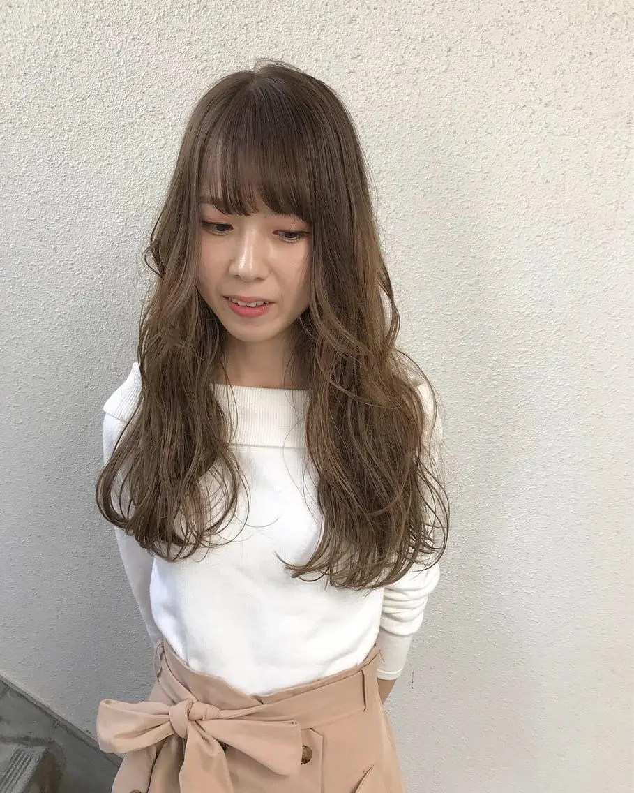 ロング カラー ブリーチ グレージュ ブリーチなしカラー インナーカラー/天神 ブリーチ/吉田のヘアスタイル