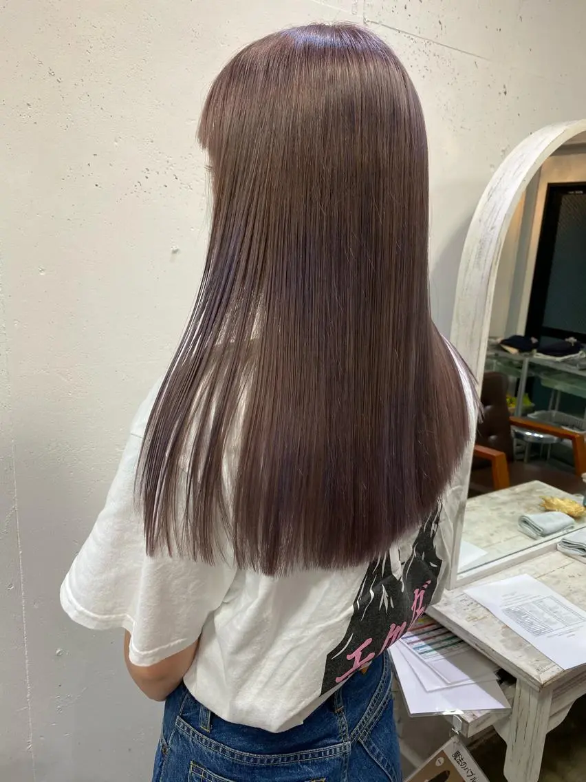 ロング カラー ブリーチ グレージュ ラベンダーカラー ラベンダーグレージュ ラベンダーグレー Pia ツボイ ケイタのヘアスタイル