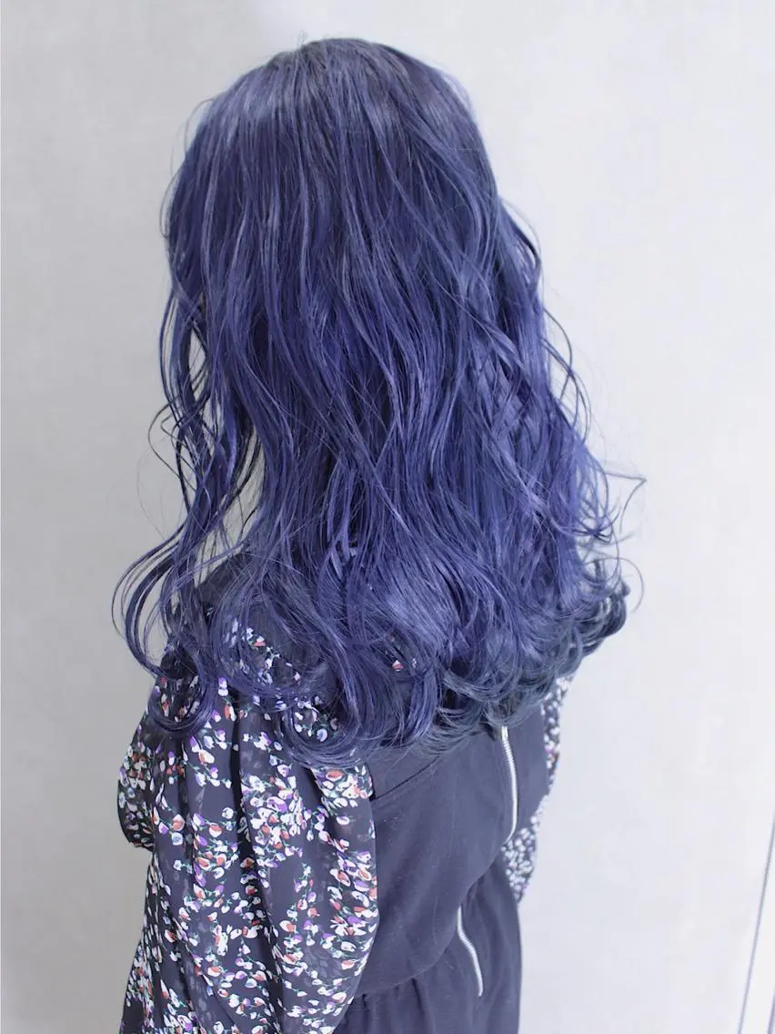 セミロング カラー ヘアアレンジ ブルーカラー ヘアカラー トリートメント lani ブリーチ /ダブルカラーのヘアスタイル