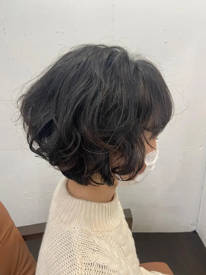 ショート パーマ くせ毛 久木原 ゆりのヘアスタイル