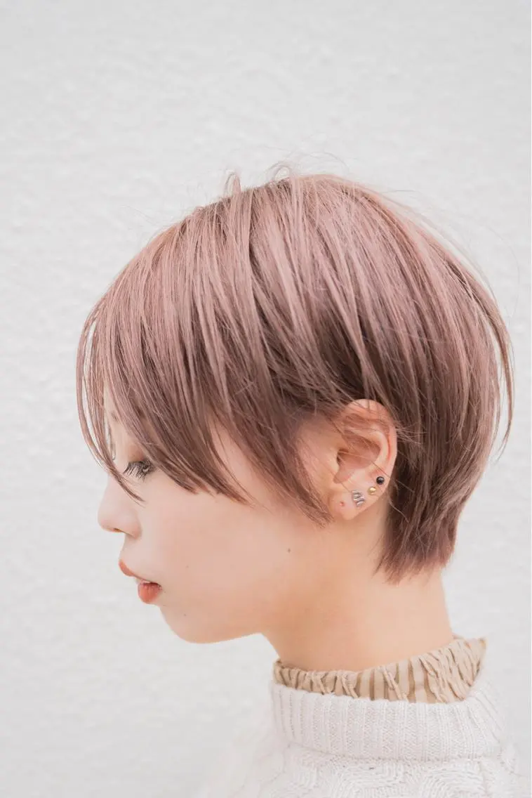 ショート カラー ショートボブ ベージュカラー ラベンダーカラー ラベンダーベージュ ミルクティーベージュ kyon.hair 韓国カットカラーのヘアスタイル