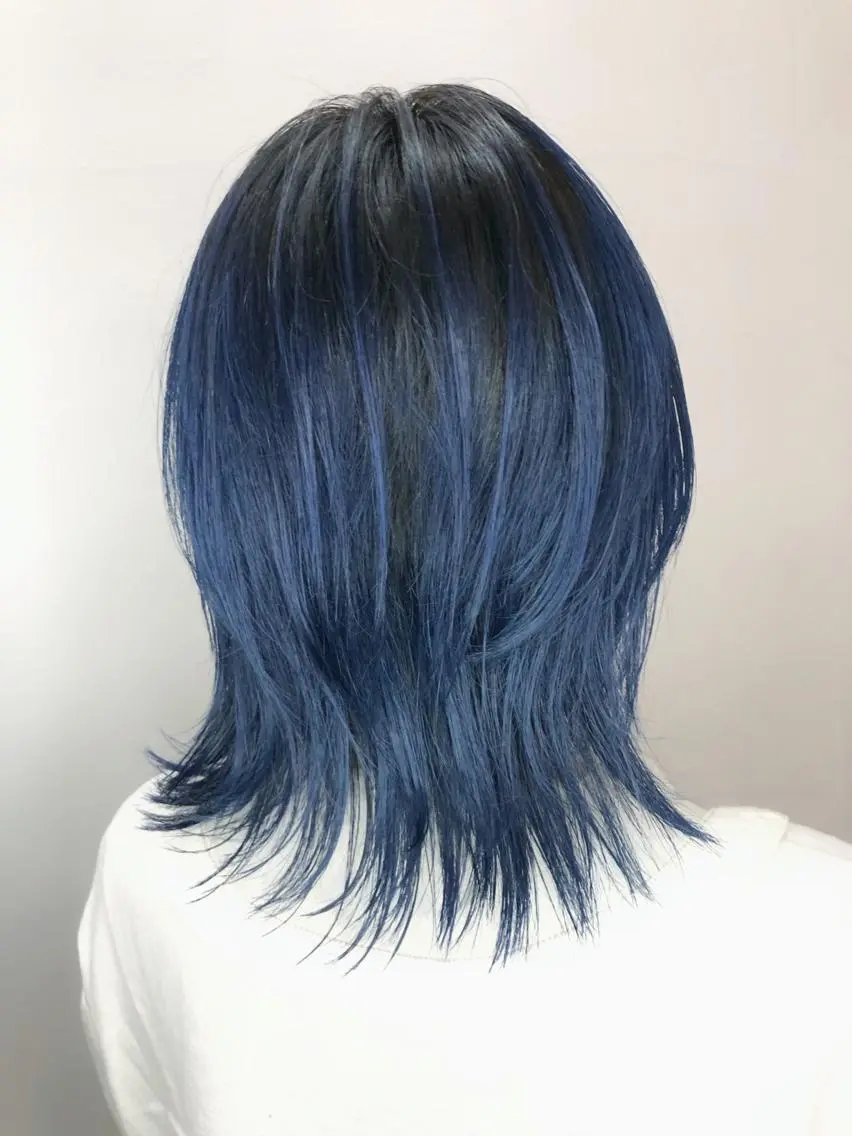 ミディアム カラー ブルーカラー ヘアカラー 山崎 俊介のヘアスタイル