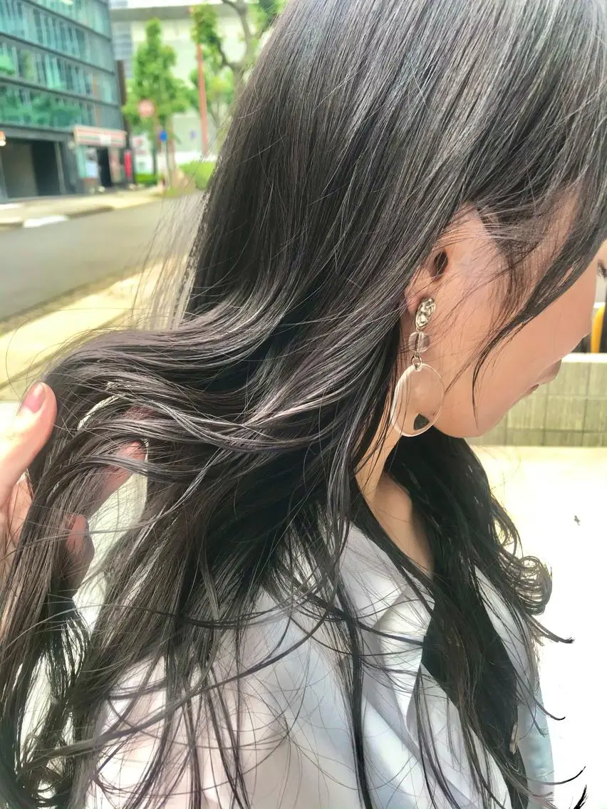 ロング カット ヘアカラー トリートメント 天野 優美のヘアスタイル